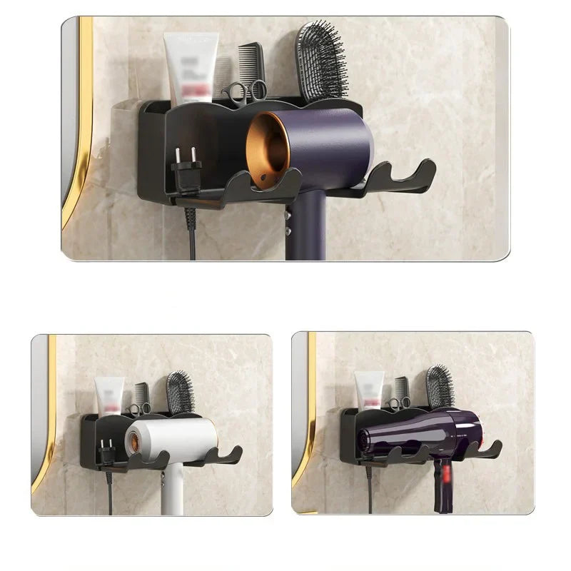 Decorbites™ Haarpflege-Halter: Wandhalterung für Haartrockner-Organizer & Glätteisenständer