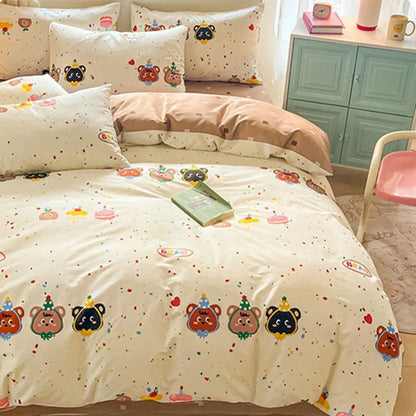 DecorBites™ Cotton Floral Print Bedding Set: Comfortable Sleep Quilt Cover & Fitted Sheet in All Seasons