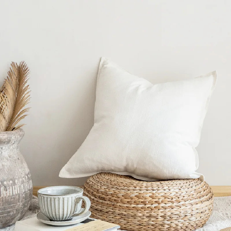 DecorBites™ Linen Fringed Pillow Cover for Home Bed Sofa Decoration