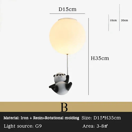 Decorbites™ Kinder Bären LED Deckenleuchter, süße Schlafzimmer-Hängeleuchte für Jungen und Mädchen