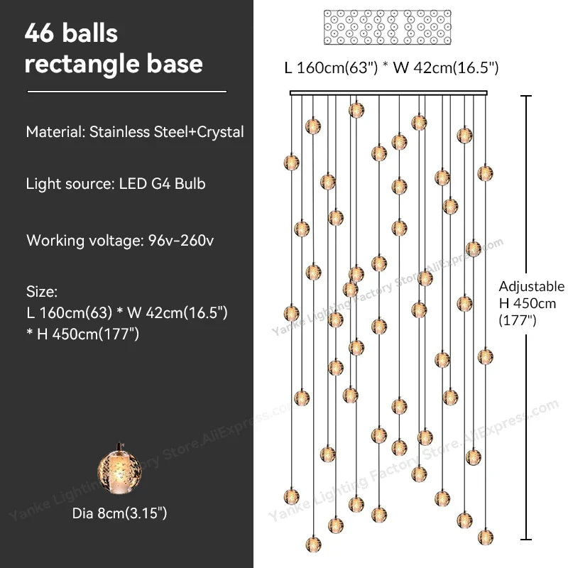 Decorbites™ Kristall-Blase-Ball-Hängeleuchte für Heimdekoration und Gastgewerberäume
