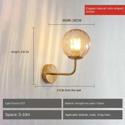 Decorbites™ Glasball-LED-Wandleuchte: Gold Nordisch Minimalistische Wandlampen Beleuchtung Schlafzimmer-Dekor-Armaturen
