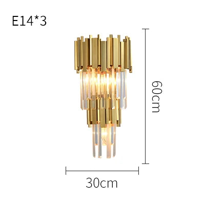 Decorbites™ Kristall Goldene LED Wandleuchte Edelstahl Postmodern Art Deco Wandlampe