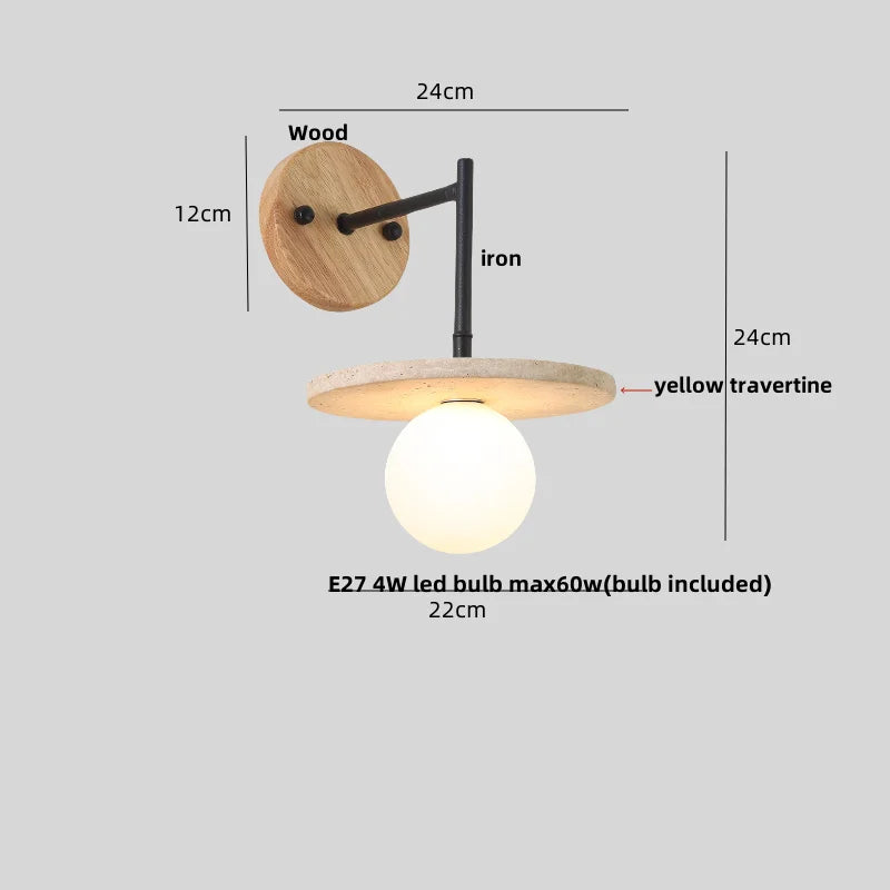 Decorbites™ Japanischer Stil LED-Wandleuchte mit Zugschalter und weißem Glas