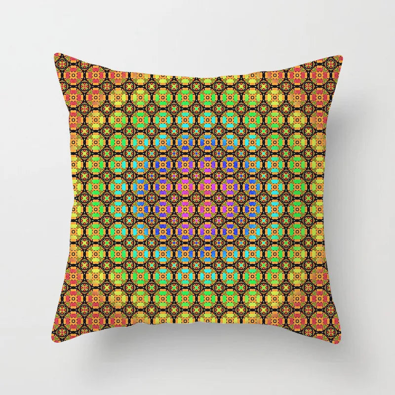 DecorBites™ Geometric Square Pillowcase Ethnic Retro Sofa Pillow Cover 45x45cm Home Decor