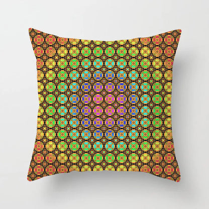 DecorBites™ Geometric Square Pillowcase Ethnic Retro Sofa Pillow Cover 45x45cm Home Decor