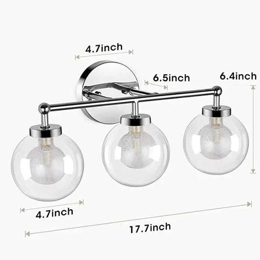 DecorBites™ Double-Head Glass & Iron Wall Lamps, Modern Minimalist Bathroom Vanity Lights