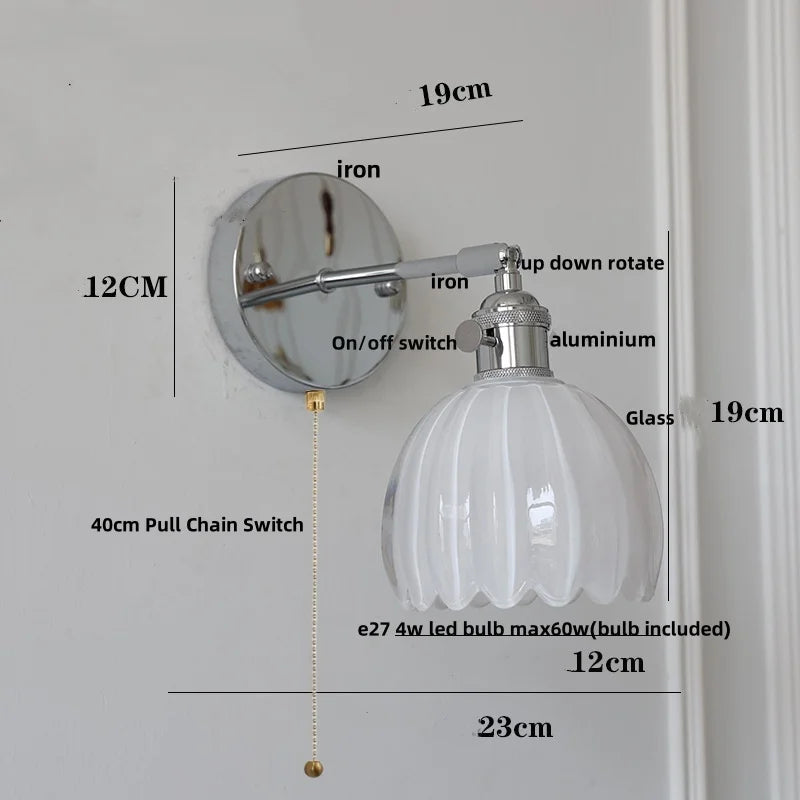 DecorBites™ Iron Ceramic LED Wall Lights | Nordic Modern Pull Chain Switch Sconce Wandlamp