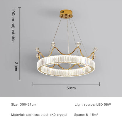 Decorbites™ Krone Blütenblatt LED Kristall-Leuchter – Luxuriöses nordisches Design für das Mädchenzimmer