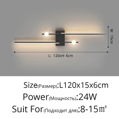 Decorbites™ LED Wandlampe: Modernes langes Line-Design für Wohnzimmer, Schlafzimmer, Flur, Innenbeleuchtung