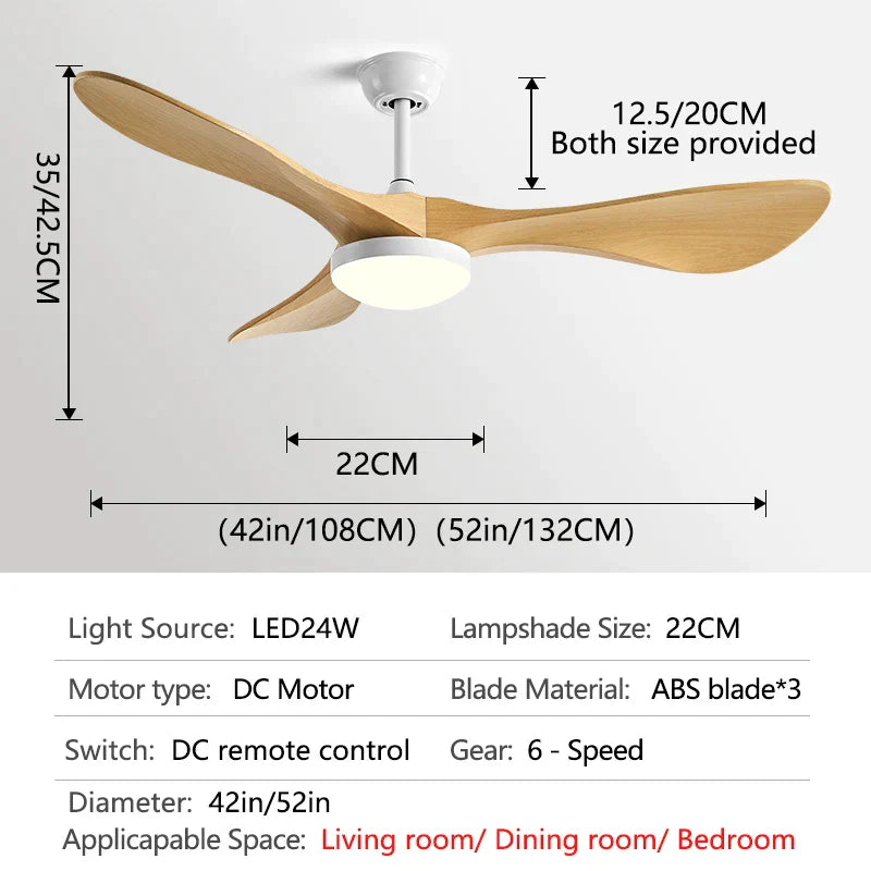 Decorbites™ 132 cm Moderner Deckenventilator mit Licht & Steuerung - Starker Wind, Einfaches Design