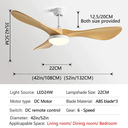 Decorbites™ 132 cm Moderner Deckenventilator mit Licht & Steuerung - Starker Wind, Einfaches Design