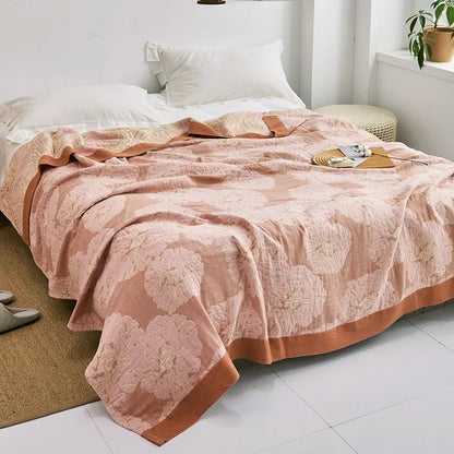 Decorbites™ Baumwoll-Gaze-Handtuch-Wurfdecke - Weiche und gemütliche Bettdecke für alle Jahreszeiten
