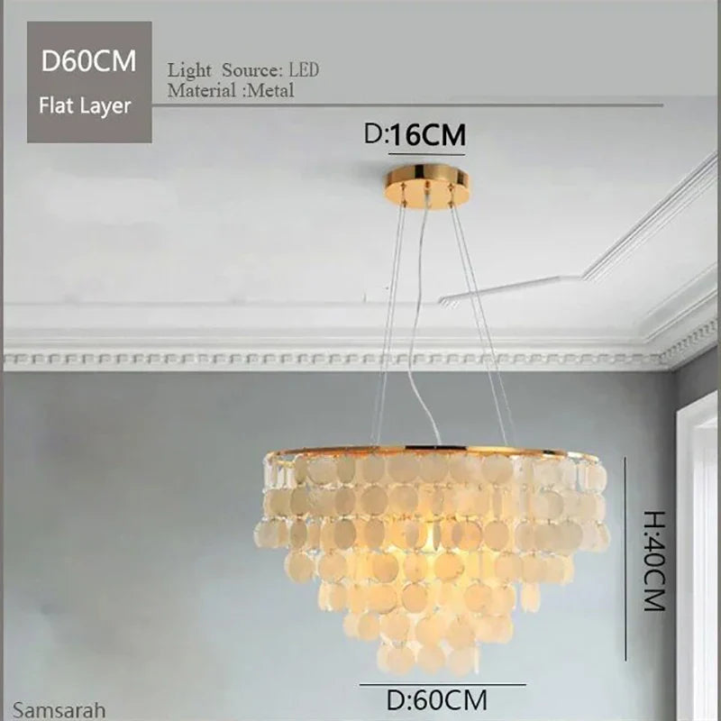 Gold Chrome Shell Chandelier