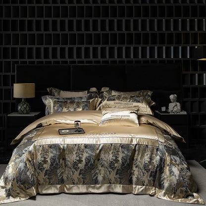 Decorbites™ Luxus-Brokat-Jacquard-Bettwäsche-Set mit ägyptischer Baumwolle und Stickerei