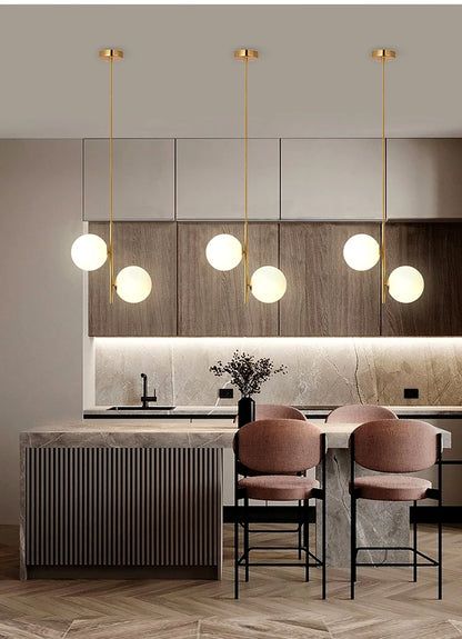 Nordische Glas-Kugelleuchten Pendellampen Spannung 110V 220V Heimdekoration Esszimmer Schlafzimmer Nachttisch Eck-Hängeleuchten für die Decke