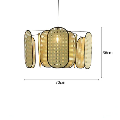 Decorbites™ Bambus-Kern-Rattan-Kronleuchter LED-Hängeleuchte für die Beleuchtung im Hausdekor