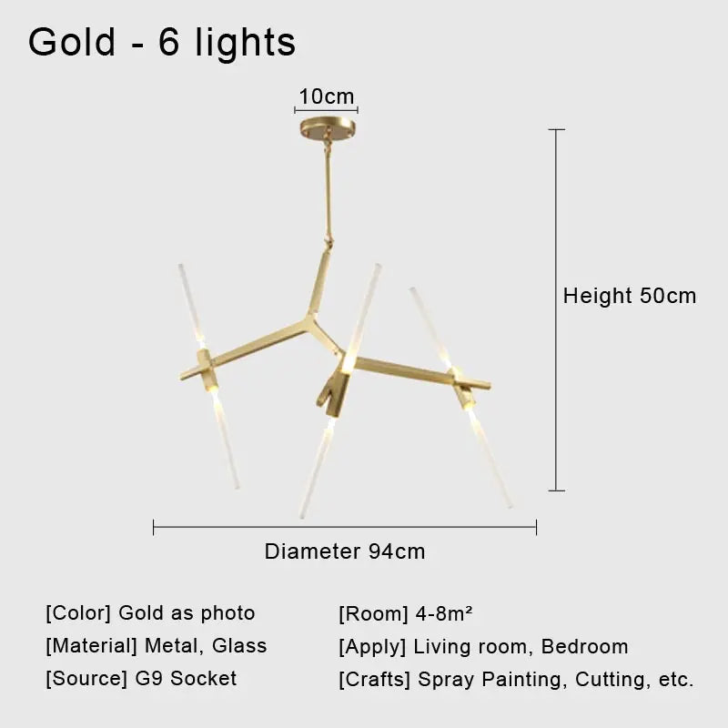 DecorBites™ Glass LED Chandelier Ceiling Light for Modern Nordic Design Home Decor