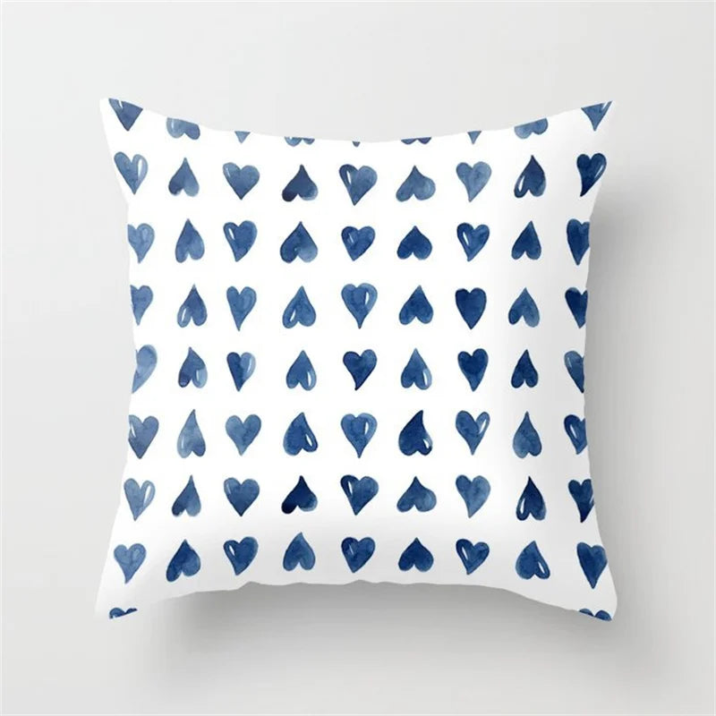 DecorBites™ Geometric Heart Round Cushion Cover for Home Decor