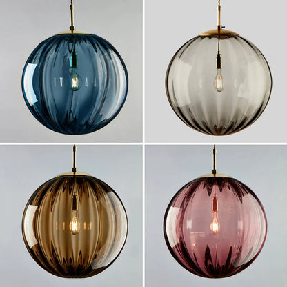 Nordic Glass Globe Pendant Light With Iron Finish