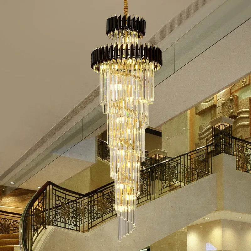Crystal Staircase Chandelier For Villas H700cm