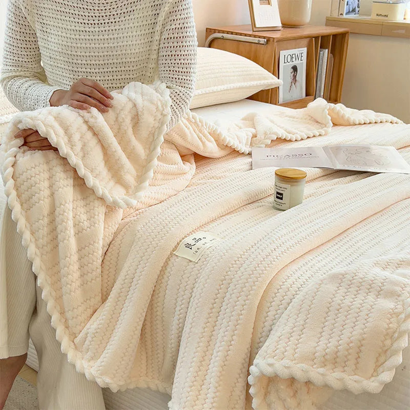 Decorbites™ Doppelseitige Jacquard-Milchsamt-Decke - Winterwarme Sofabezug