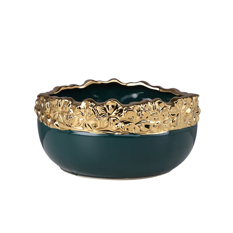 Gold Edge Ceramic Planter