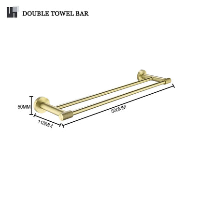 Decorbites™ Gold-Hardware-Set: Handtuchhalter, Toilettenpapierhalter, Bademantel-Haken, Becherhalter