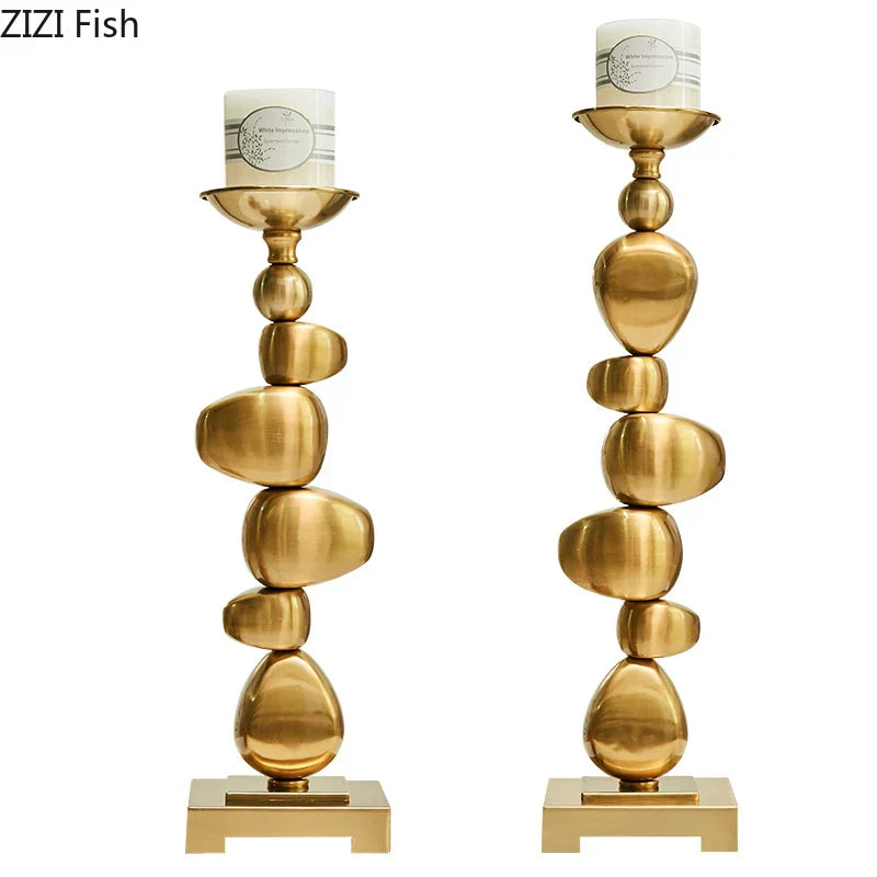 Decorbites™ Goldlegierter Stein-Stapel-Leuchter-Ornament Heimduftbehälter