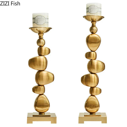 Decorbites™ Goldlegierter Stein-Stapel-Leuchter-Ornament Heimduftbehälter