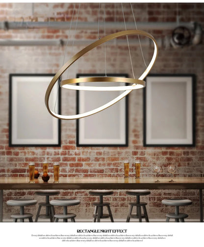 Decorbites™ Circle Rings LED-Hängeleuchte, moderne modische Lampe für Wohnzimmer & Esszimmer