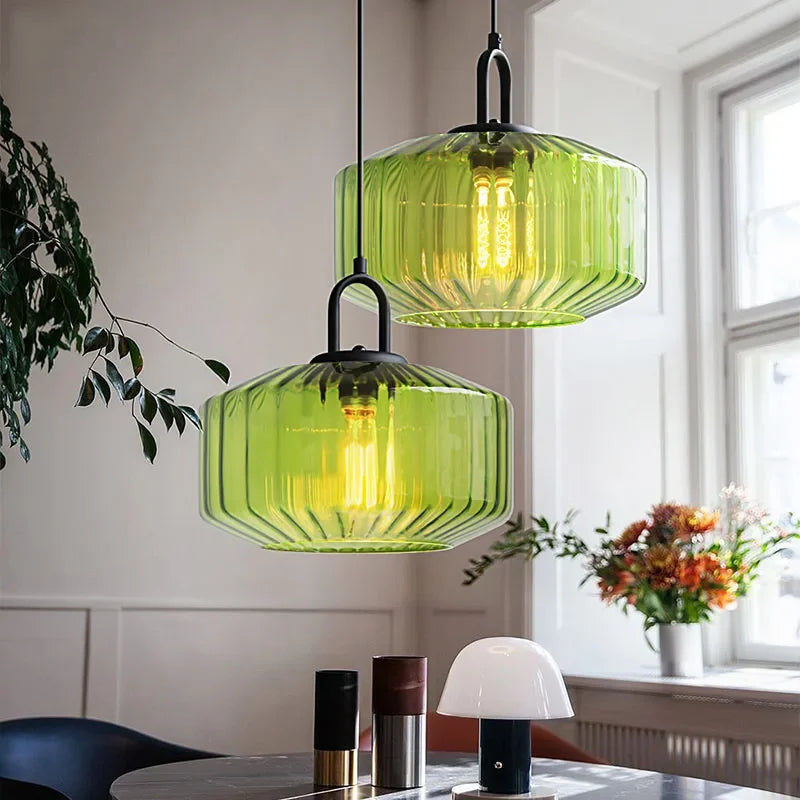 Decorbites™ Farbglas-Esszimmer-Leuchter: Retro LED-Loft-Pendant-Lampe für Schlafzimmer & Restaurant