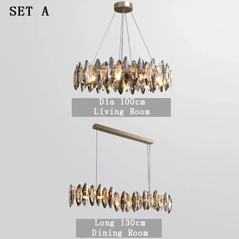 Decorbites™ Kristall 2024 Kronleuchter LED-Leuchte für die Dekoration von Ess- und Wohnzimmer