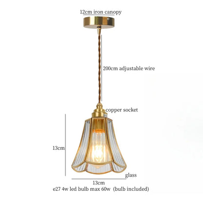 Decorbites™ Glas-LED-Pendantleuchte: Japanisches Vintage-Kupfer-Hängeleuchte für die Heimdekoration