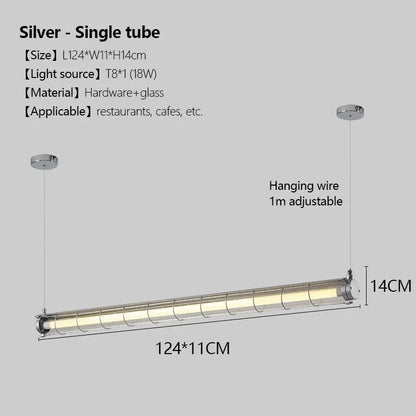 Retro Linear Glass Pendant Light In Polished Chrome