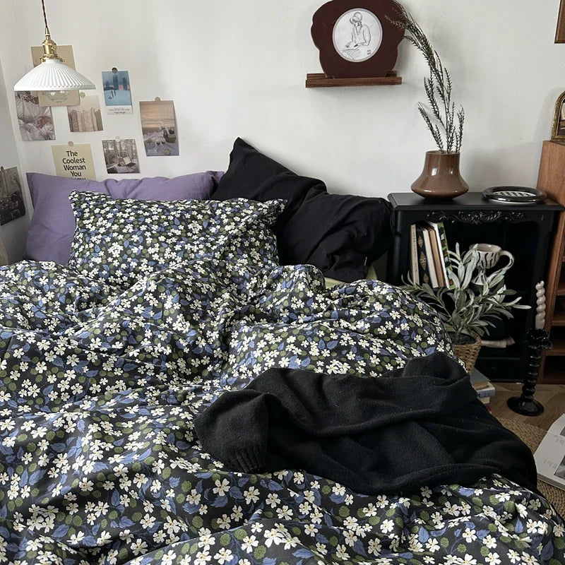Decorbites™ Baumwoll-Bettwäsche-Set mit Blumenmuster: Einzel- bis King-Größen, einfarbig, 100% Baumwolle