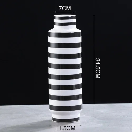 Decorbites™ Elegante gestreifte Keramikvase für TV-Schrank Handwerk Hydroponik Heimdekoration Geschenk