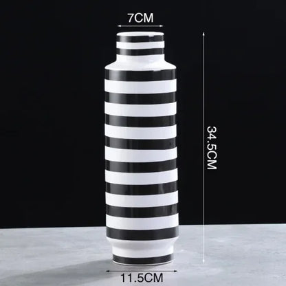 Decorbites™ Elegante gestreifte Keramikvase für TV-Schrank Handwerk Hydroponik Heimdekoration Geschenk