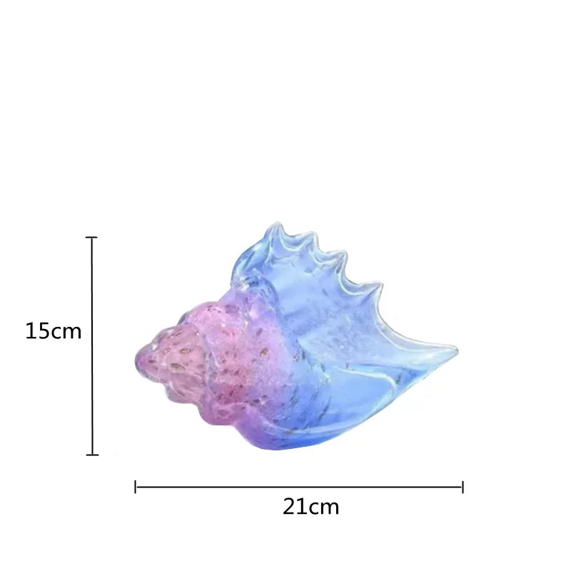 Decorbites™ Glas-Muschelstatue Bunte Moderne Design-Skulptur Dekorationsornamente