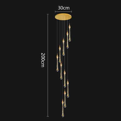 Modern Crystal Staircase Chandelier Pendant Light
