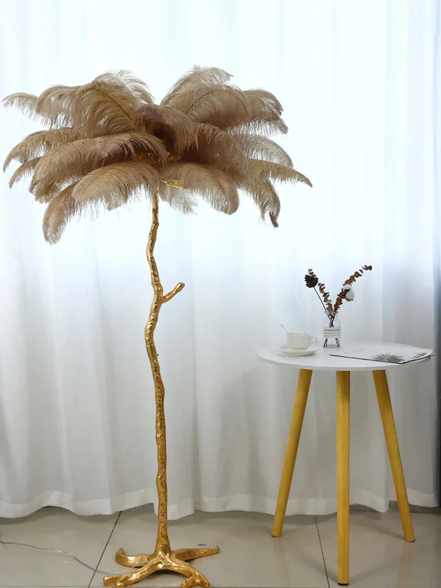 Decorbites™ Elegante Straußenfeder-Stehlampe für Heimdekoration & Beleuchtung