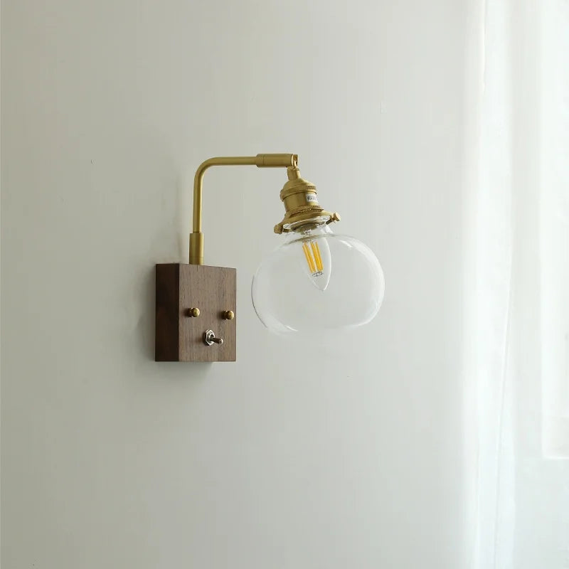 Decorbites™ Klares Glas LED Wandapplikation Walnuss Kupfer Moderne Treppenbeleuchtung