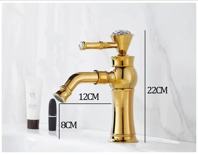Gold Brass Basin Mixer