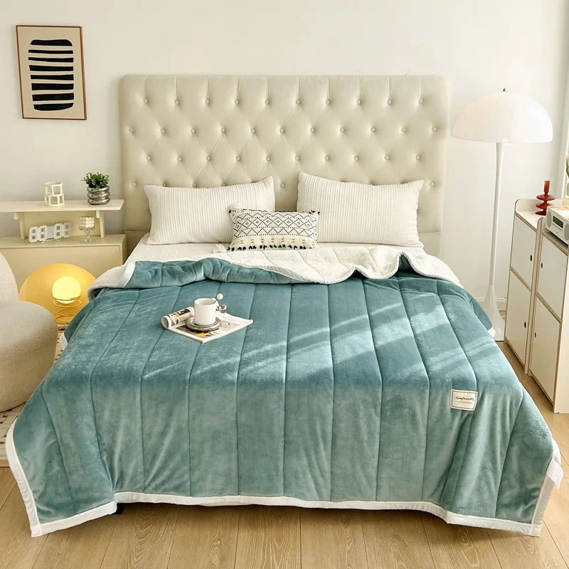 Decorbites™ Kuscheliges Imitat-Lammwoll-Decke – Wärme für Betten, Erwachsene & Kinder