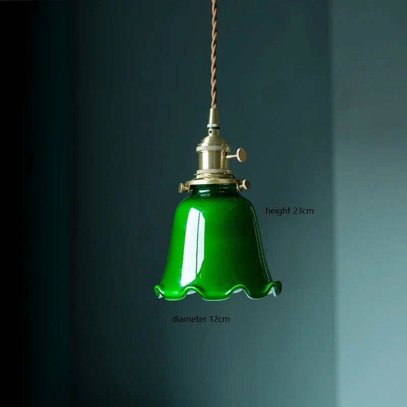 Decorbites™ Edison Vintage Pendelleuchte Grünes Glas Kupferfassung Heimdekoration