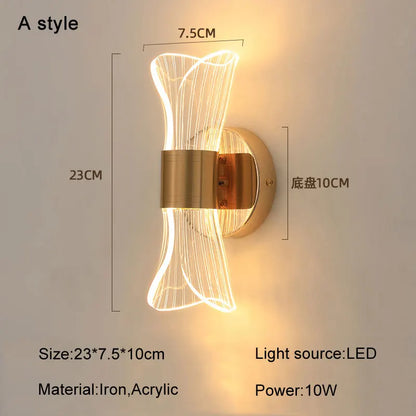 Decorbites™ Gold Nordic Acryl-LED-Wandleuchten für Schlafzimmer und Wohnzimmerdekoration