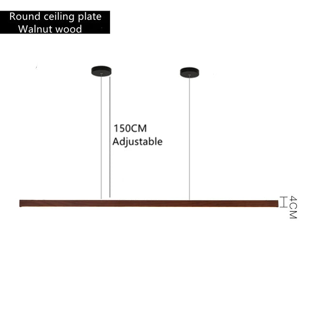 Decorbites™ Dimmbare Holz-Pendant-Lampe: Langer Streifen Minimalistisches Hängendes Innenbeleuchtung