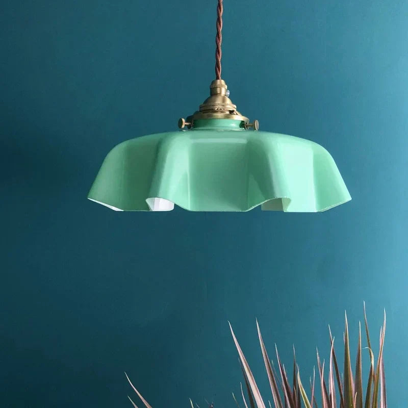 DecorBites™ Cream Glass Copper LED Pendant Lamp for Kitchen Bedroom Living Room