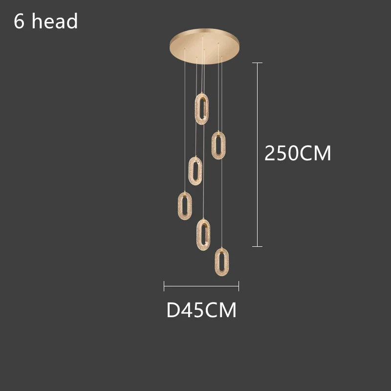 Gold Acrylic Pendant Chandelier