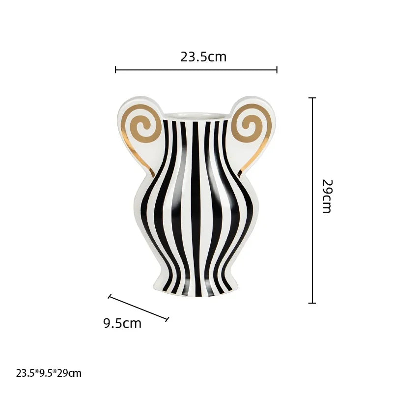 Decorbites™ Geometrische Fransen-Keramikvase Vintage-Kessel Heimdekoration-Zubehör